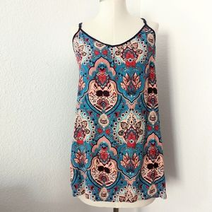 Chloe K Boho Criss Cross Tank Top